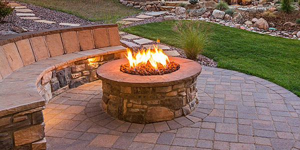 Wildcat Blue Fire Glass in a fire pit